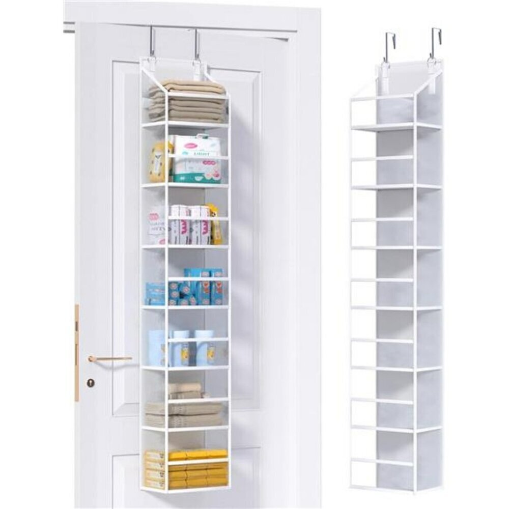 Over The Door Hanging Organizer 7 Shelf Clear Pocket Closet Storage Rack